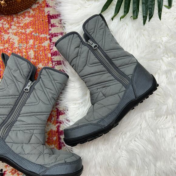 $120 Columbia Gray Minx Slip III Winter Snow Boot Kids Girls 4 - Picture 7 of 11